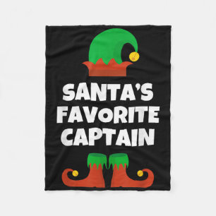 Santas Favourite Captain Christmas Pj Boat Boating Fleece Blanket