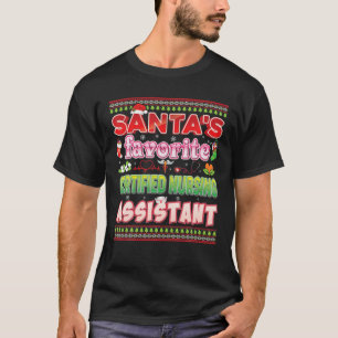 Santa's Favourite Certified Nursing Assistant Chri T-Shirt
