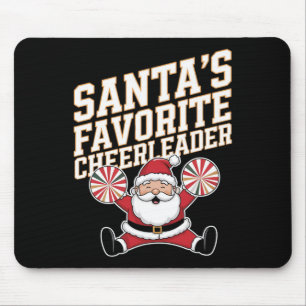 Santa's Favourite Cheerleader Christmas Cheerleadi Mouse Mat