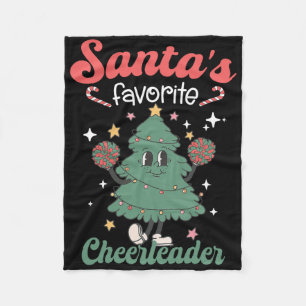 Santas Favourite Cheerleader Xmas Christmas Cheerl Fleece Blanket