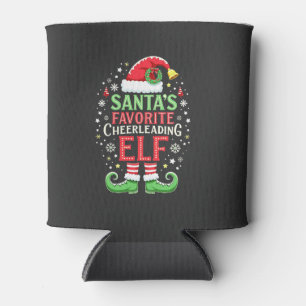Santa's Favourite Cheerleading Elf Family Matching Can Cooler