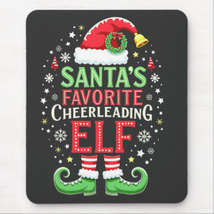 Santa's Favourite Cheerleading Elf Family Matching Mouse Mat