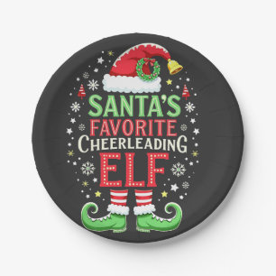 Santa's Favourite Cheerleading Elf Family Matching Paper Plate