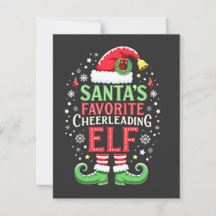 Santa's Favourite Cheerleading Elf Family Matching Thank You Card