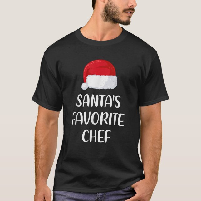 Santas Favourite Chef Christmas Funny Pajama Xmas  T-Shirt (Front)