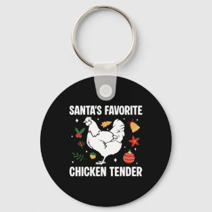 Santas Favourite Chicken Tender Xmas Christmas Key Ring