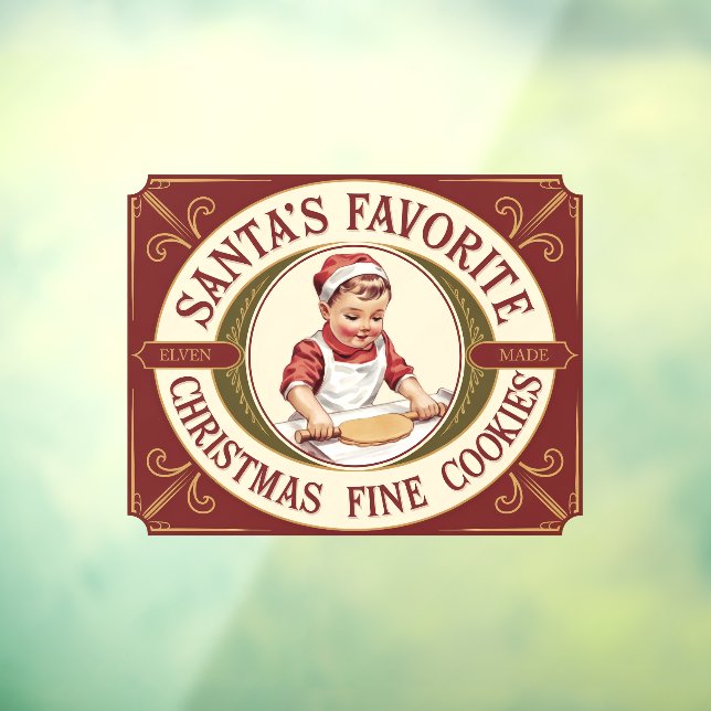 Santa's Favourite Christmas fine cookies Window Cling (Sheet 3)