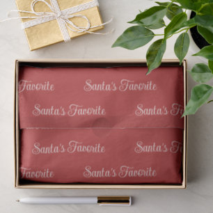 Santa's Favourite Christmas Firebrick Red & Ivor Tissue Paper