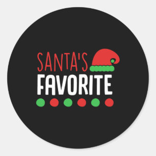Santa's Favourite Christmas S For Women Men Kids F Classic Round Sticker