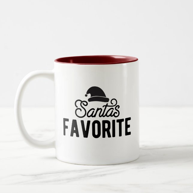 Santa's Favourite Christmas Two-Tone Coffee Mug (Left)
