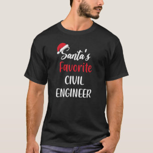 Santas Favourite Civil Engineer Christmas Paja T-Shirt
