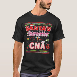 Santa's Favourite CNA Nurse Christmas Santa Hat Sw T-Shirt