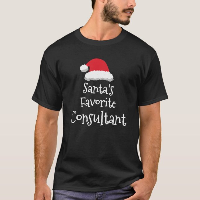 Santas Favourite Consultant Christmas Funny Gift T-Shirt (Front)