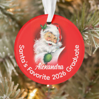 Santa's Favourite Custom Class of 2026 Graduate Ornament