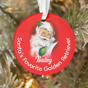 Santas Favourite Custom Personalised Dog Breed Nam Ornament