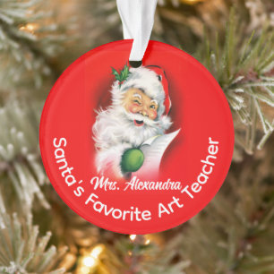 Santa's Favourite Custom Personalised Teacher Ornament