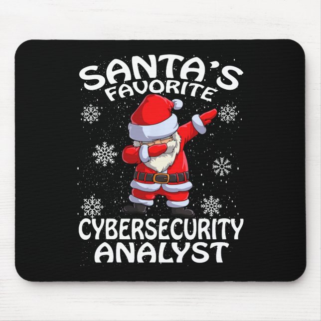 Santa's Favourite Cyber Security Analyst Christmas Mouse Mat (Front)