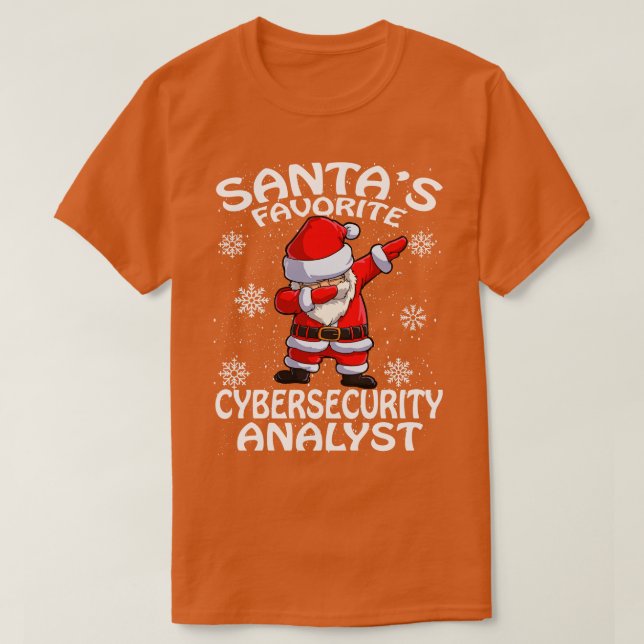 Santas Favourite Cybersecurity Analyst Christmas T-Shirt (Design Front)