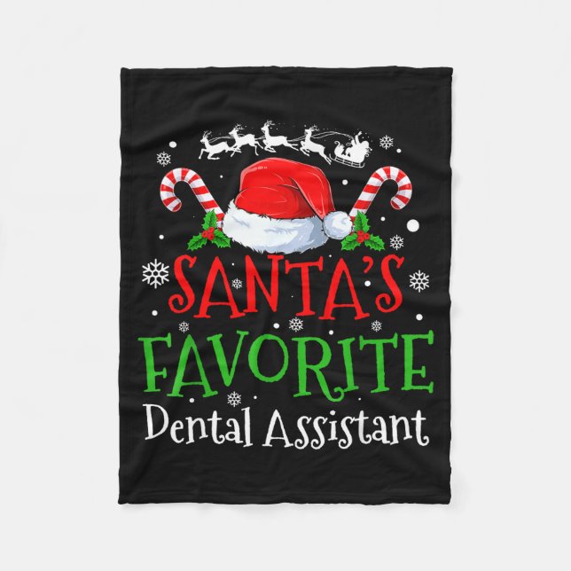 Santa's Favourite Dental Istant Christmas Party  Fleece Blanket (Front)