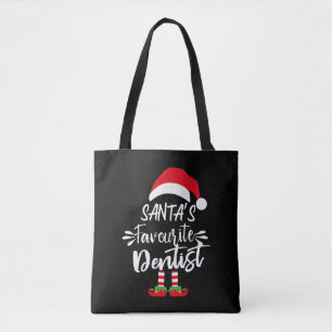 santa's favourite dentist- awsome christmas gift tote bag