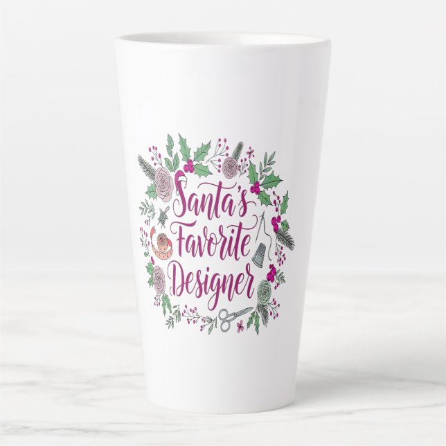 Santa's favourite designer Christmas sewing gift i Latte Mug (Front)