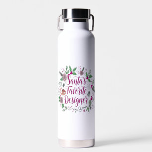 Santa's favourite designer Christmas sewing gift i Water Bottle