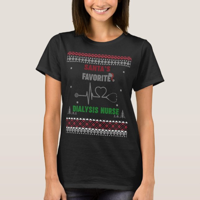 Santa's Favourite Dialysis Nurse - Ugly Sweater Ch (Front)