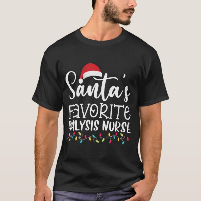 Santa'S Favourite Dialysis Nurse Ugly Sweater Chri (Front)