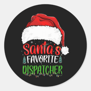 Santa's Favourite Dispatcher Funny Christmas Dispa Classic Round Sticker
