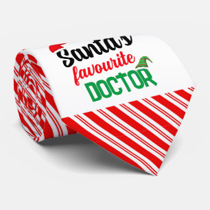 Santa's favourite doctor Christmas elf hat funny Tie