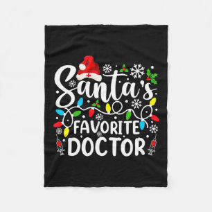 Santas Favourite Doctor Funny Christmas Family Mat Fleece Blanket