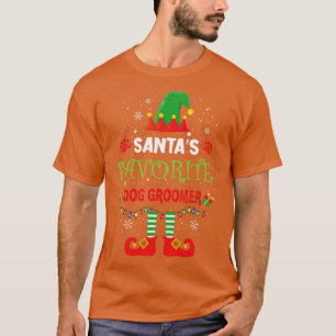 Santas Favourite Dog Groomer Elf Merry Christmas S T-Shirt