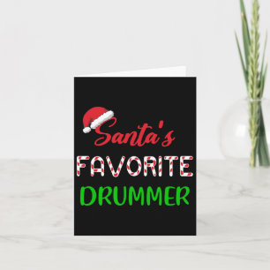 Santas Favourite Drummer Gift Fun Drum Christmas P Card