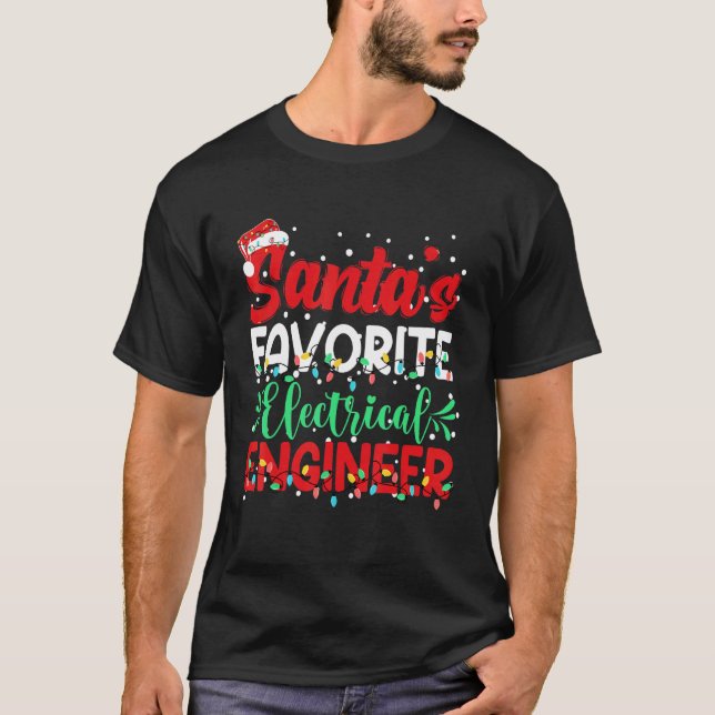 Santa's Favourite Electrical Engineer Santa Hat Ch T-Shirt (Front)