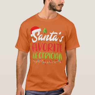 Santas Favourite Electrician Christmas Santa Hat T-Shirt