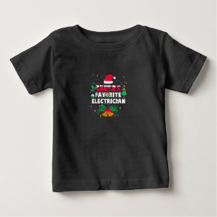 Santas Favourite Electrician Christmas Xmas Gift Baby T-Shirt