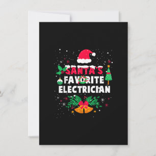 Santas Favourite Electrician Christmas Xmas Gift Card