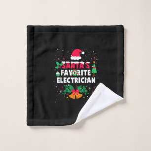 Santas Favourite Electrician Christmas Xmas Gift Wash Cloth
