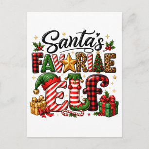 Santa's Favourite Elf Christmas Announcement Postcard