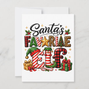 Santa's Favourite Elf Christmas Card