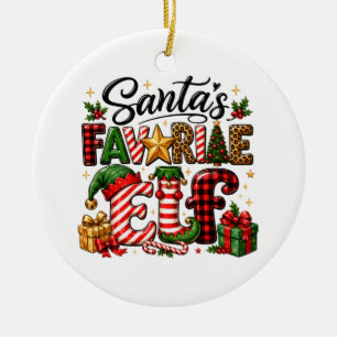 Santa's Favourite Elf Christmas Ceramic Tree Decoration