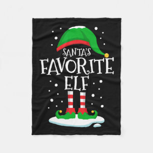 Santa's Favourite Elf Christmas Family Matching Xm Fleece Blanket