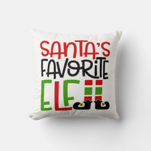 Santa's Favourite Elf Christmas Holiday Family Fun Cushion