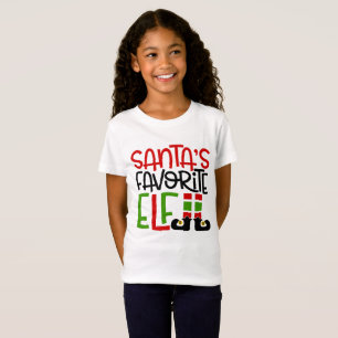 Santa's Favourite Elf Christmas Holiday Family Fun T-Shirt