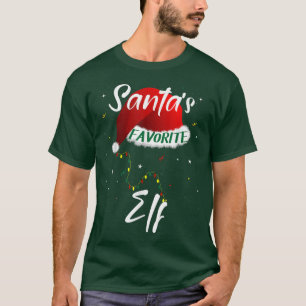 Santas Favourite Elf Christmas Tree Matching Famil T-Shirt