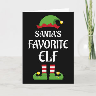 Santa's Favourite Elf Family Matching Group Christ Card