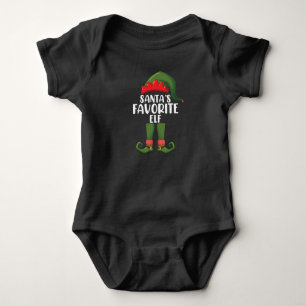 Santas Favourite Elf Matching Family Christmas Baby Bodysuit