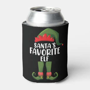 Santas Favourite Elf Matching Family Christmas Can Cooler