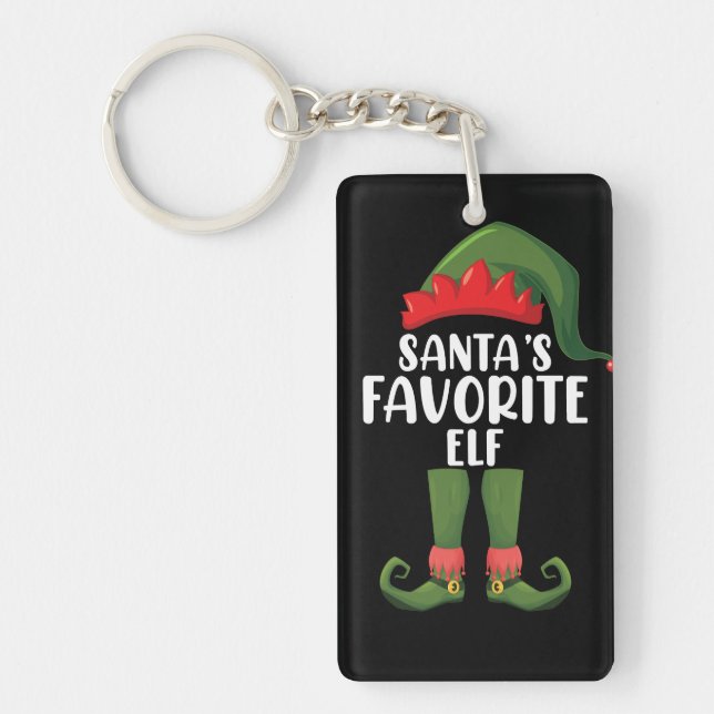 Santas Favourite Elf Matching Family Christmas Key Ring (Front)