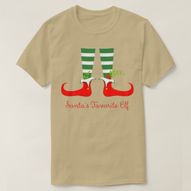 Santas Favourite Elf T-Shirt (Design Front)